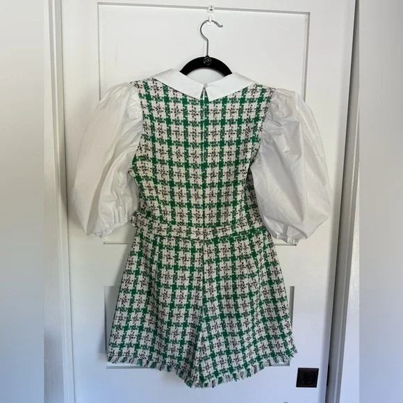 Zara Green and White Tweed Dress NWT - Picture 3 of 7